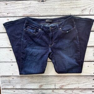 Lee Curvy Fit Bootcut Jeans Dark Wash Stretch Size 14 Short